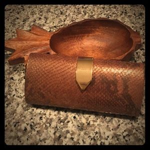 Brown & gold snakeskin Banana Republic clutch